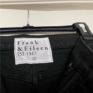 Frank & Eileen Mom Jean black wash. Button fly. Brand new, never worn.